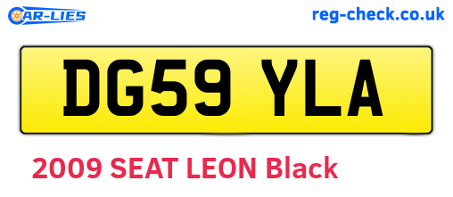 DG59YLA are the vehicle registration plates.