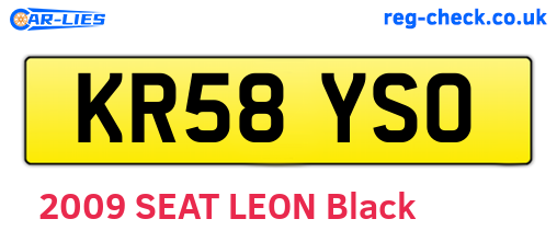 KR58YSO are the vehicle registration plates.
