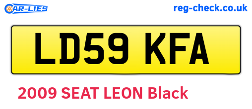 LD59KFA are the vehicle registration plates.