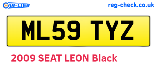 ML59TYZ are the vehicle registration plates.