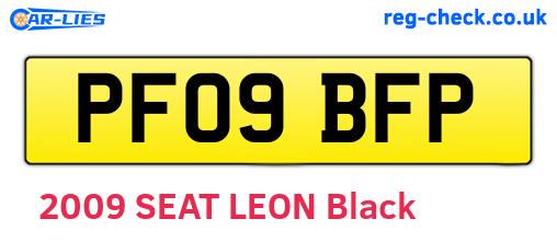 PF09BFP are the vehicle registration plates.