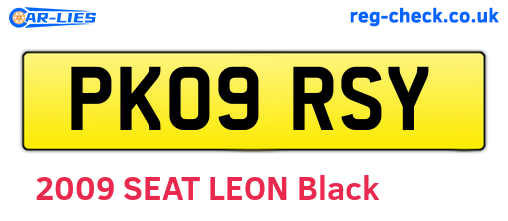 PK09RSY are the vehicle registration plates.