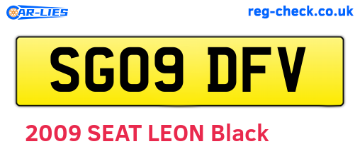 SG09DFV are the vehicle registration plates.