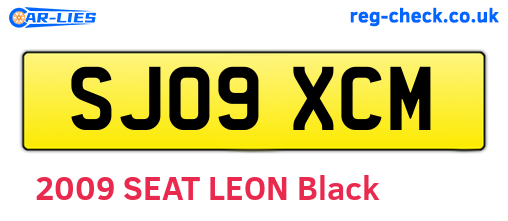 SJ09XCM are the vehicle registration plates.