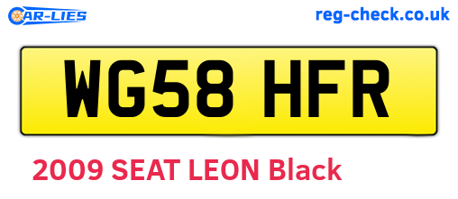 WG58HFR are the vehicle registration plates.