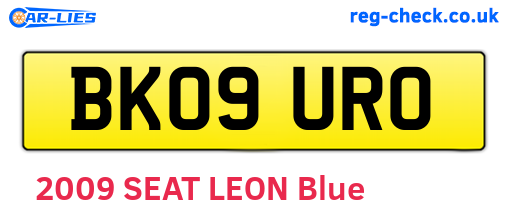BK09URO are the vehicle registration plates.