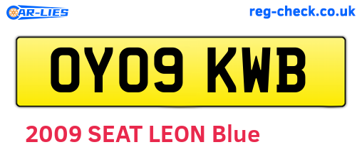 OY09KWB are the vehicle registration plates.