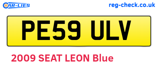 PE59ULV are the vehicle registration plates.