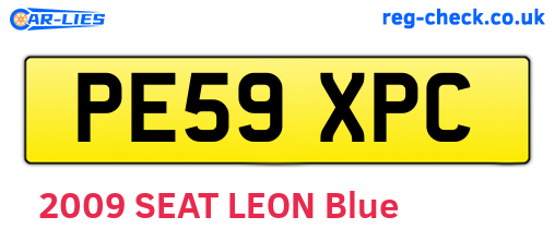 PE59XPC are the vehicle registration plates.
