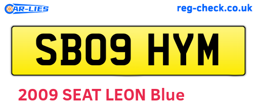 SB09HYM are the vehicle registration plates.