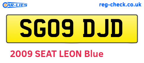SG09DJD are the vehicle registration plates.