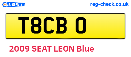 T8CBO are the vehicle registration plates.