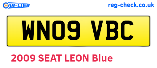 WN09VBC are the vehicle registration plates.