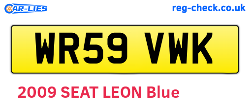 WR59VWK are the vehicle registration plates.