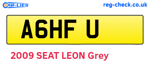A6HFU are the vehicle registration plates.
