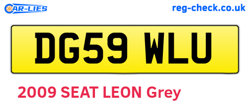 DG59WLU are the vehicle registration plates.
