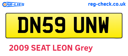 DN59UNW are the vehicle registration plates.
