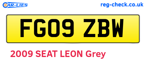 FG09ZBW are the vehicle registration plates.