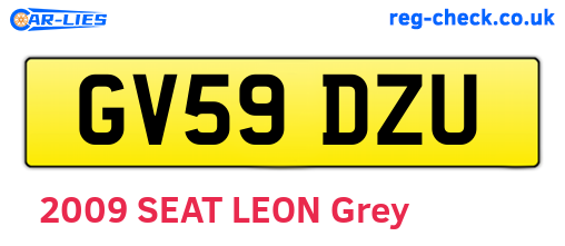 GV59DZU are the vehicle registration plates.