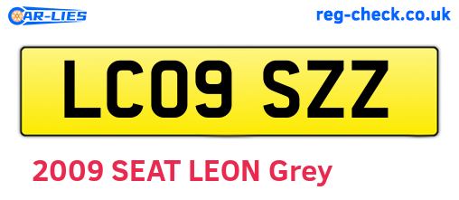 LC09SZZ are the vehicle registration plates.