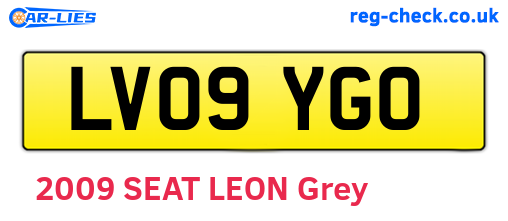 LV09YGO are the vehicle registration plates.