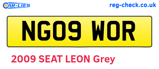 NG09WOR are the vehicle registration plates.