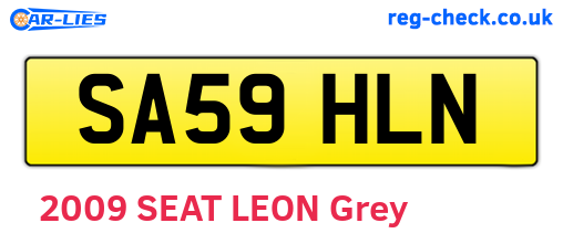 SA59HLN are the vehicle registration plates.