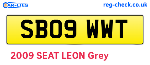 SB09WWT are the vehicle registration plates.