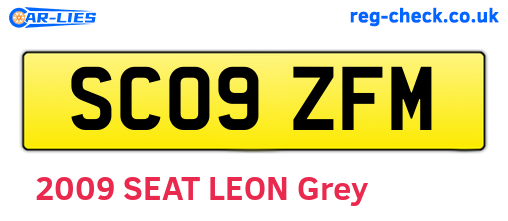 SC09ZFM are the vehicle registration plates.