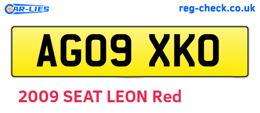 AG09XKO are the vehicle registration plates.