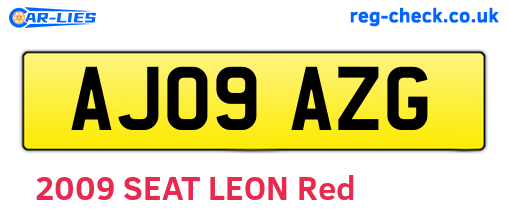 AJ09AZG are the vehicle registration plates.