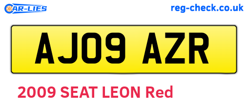 AJ09AZR are the vehicle registration plates.