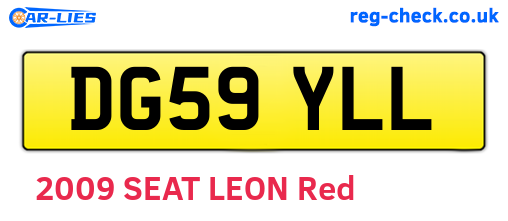 DG59YLL are the vehicle registration plates.