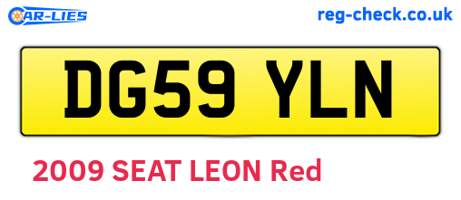 DG59YLN are the vehicle registration plates.