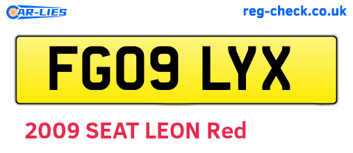 FG09LYX are the vehicle registration plates.