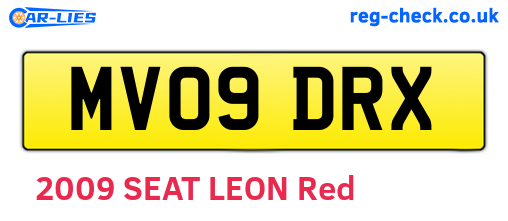 MV09DRX are the vehicle registration plates.