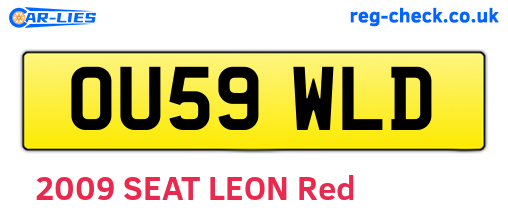 OU59WLD are the vehicle registration plates.
