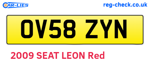OV58ZYN are the vehicle registration plates.