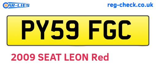 PY59FGC are the vehicle registration plates.
