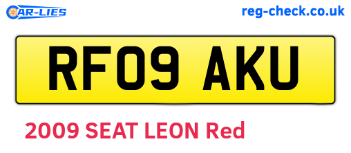 RF09AKU are the vehicle registration plates.