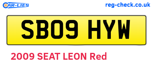 SB09HYW are the vehicle registration plates.