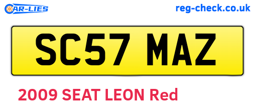 SC57MAZ are the vehicle registration plates.