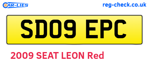 SD09EPC are the vehicle registration plates.