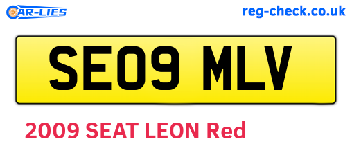 SE09MLV are the vehicle registration plates.