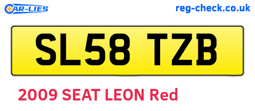 SL58TZB are the vehicle registration plates.