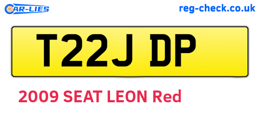 T22JDP are the vehicle registration plates.