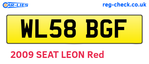 WL58BGF are the vehicle registration plates.