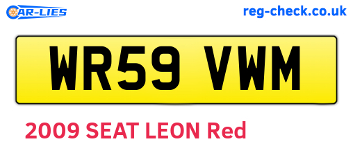 WR59VWM are the vehicle registration plates.
