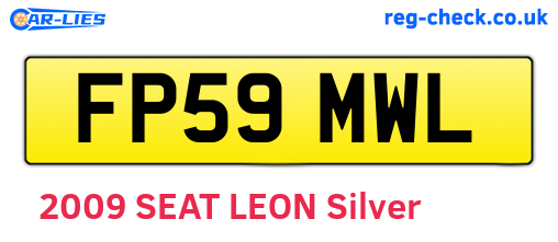 FP59MWL are the vehicle registration plates.