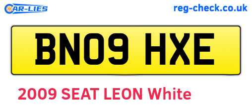 BN09HXE are the vehicle registration plates.